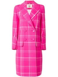 Fendi Double Breasted Check Coat at Farfetch